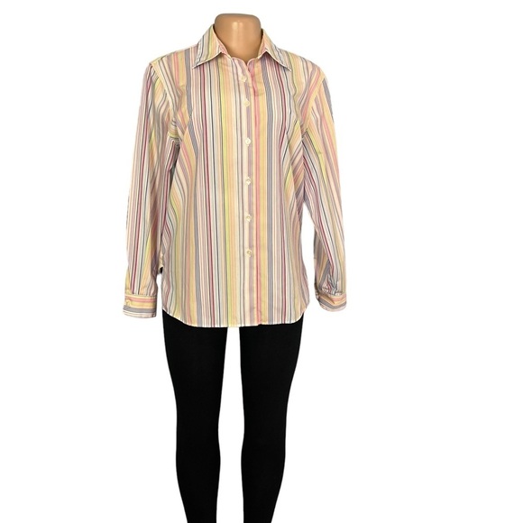 3/$30 🍂 Foxcroft Multicolor Striped Button Down Shirt - Picture 3 of 9